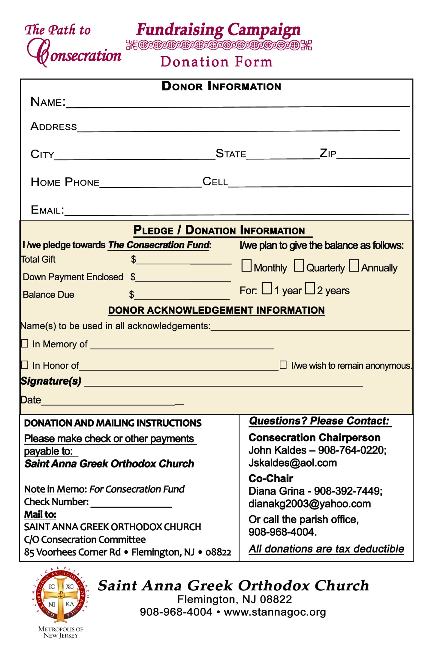 Consecration Fund_Donation & pledge form